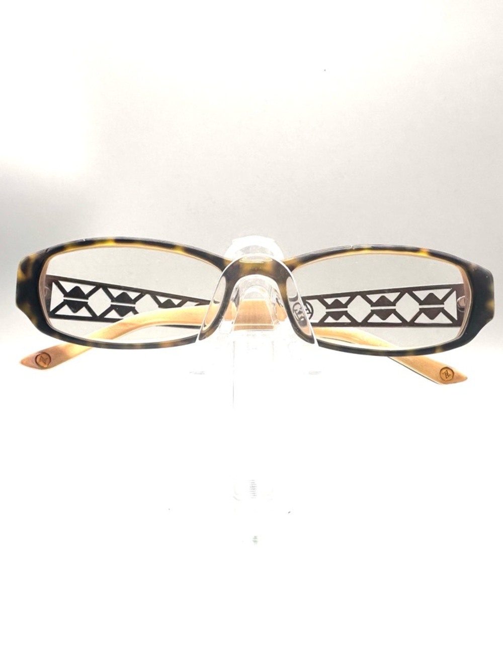 Adrienne Vittadini AV1089 Tortoise Gold Geometric Cut-Out Eyeglasses Frames